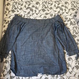 Off the shoulder Banana Republic denim shirt